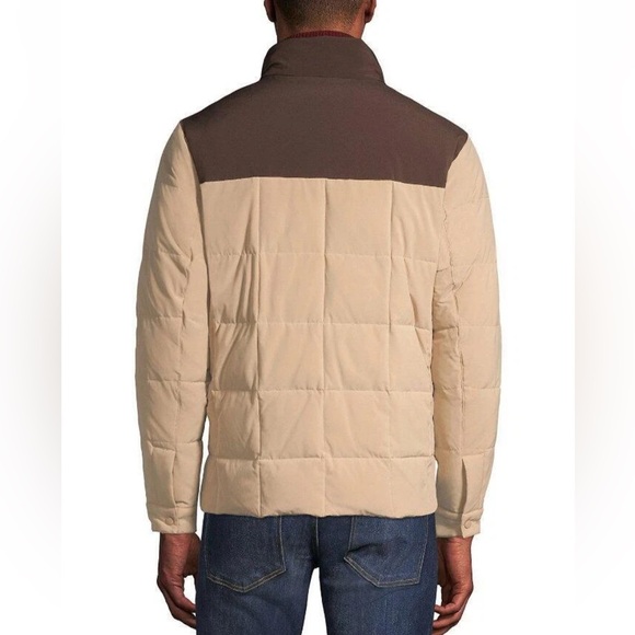 LANDSEND Mens Quilted Stretch Down Jacket Khaki/Brown 34 to 9 Degrees Temps - Picture 2 of 4
